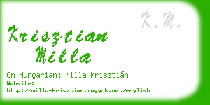 krisztian milla business card